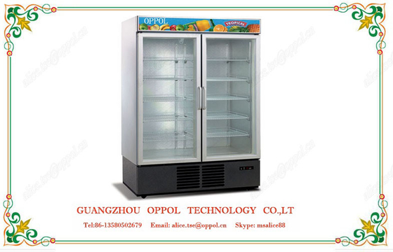 OP-206 Cooler Beverage Showcase Fridge Upright Glass Door Freezer