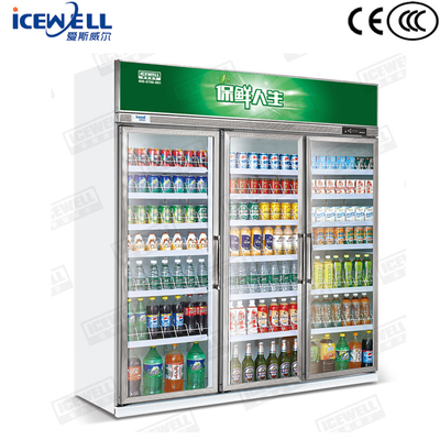 Commercial magnetic upright glass door freezer transparent glass door refrigerator