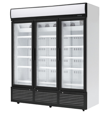 3 Doors Stainless Steel Glass Door Beverage Cooler Large Storage Facilities