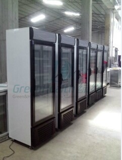 Hight Efficient Compressor one Door Upright Display Freezer , Plastic Coated Steel