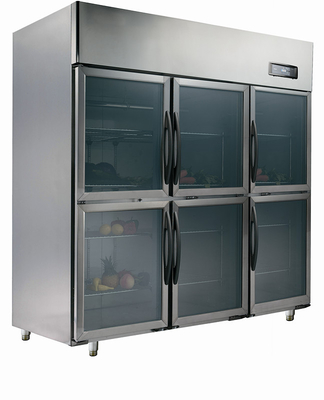 Energy Savings 1500L Commercial Grade Refrigerators With Six Glass Doors