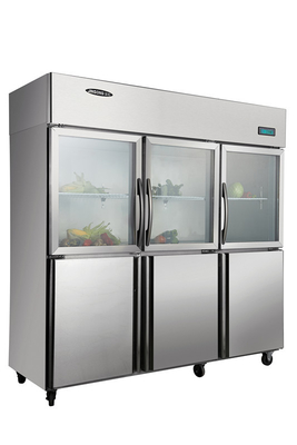 1500L Asian Three Solid / Glass Door Commercial Grade Refrigerators For Restaurant , 1830x800x1930