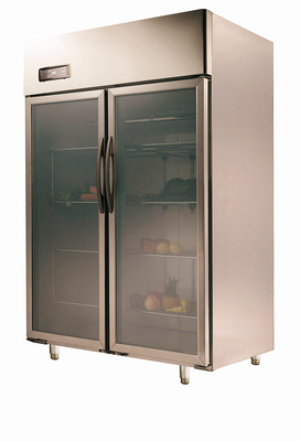 2 Door Freezer Upright Display Refrigerator 1000L , -2℃~+10℃