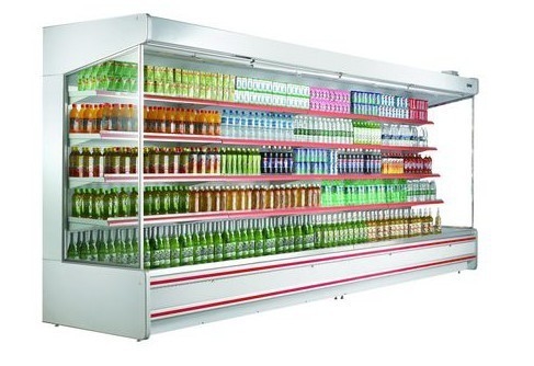 Commercial Upright Display Fridge , Remote Multi deck Chiller 10m Length