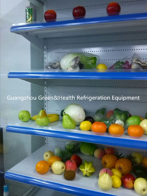 Fruit Display Multideck Open Chiller Fortified Wheels With Night Curtain