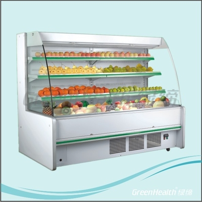 Fruit Display Multideck Open Showcase Fortified Wheels For Saving Energy 