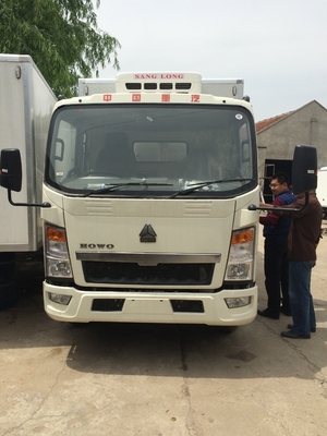 HOWO Light Duty Commercial Trucks Refrigerator Freezer Van Box Truck For Meat