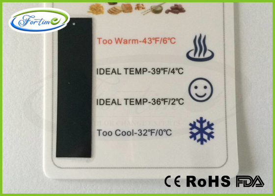 Custom LCD Decorative Fridge Freezer Thermometer / PET Refrigerator Thermometer Strip