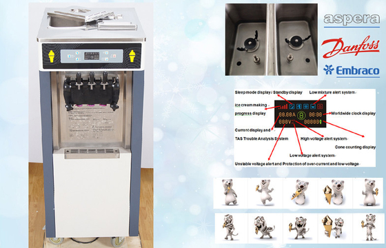 Commercial Soft Serve Freezer Separate Hopper Refrigeration System