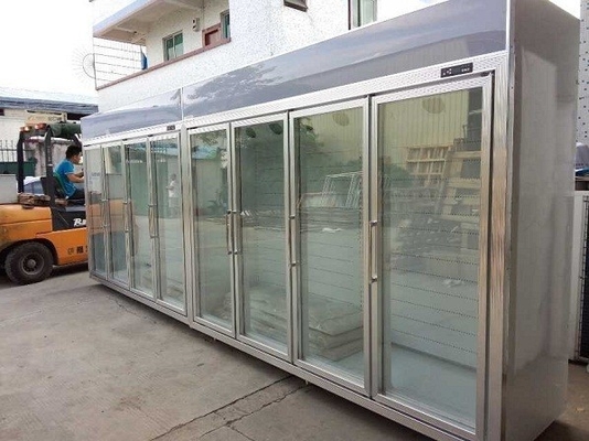 Heater Glass Door Beverage Cooler  For Supermarket / Store Two Layers