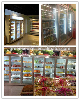 Convenience Store Glass Door Freezer For Fruit 2 - 8 Degree Danfoss Compressor