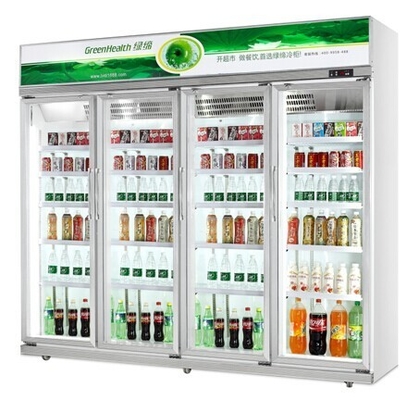 White Large Commercial Glass Door Freezer 5 Glass Door For Beverage Cooler