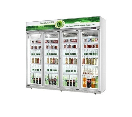 Upright Glass Door Freezer , Glass Door Cold Drink Display Refrigerator Showcase