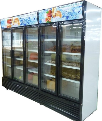 Bottom Mount Glass Door Freezer , Automatic Defrost Glass PVC Door Frame