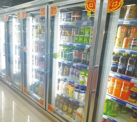 Grocery 0 - 10°C Glass Door Freezers Frost Free With Copeland Compressor