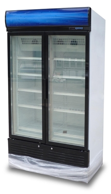 2 Glass Hinge Door Vertical Freezer , Sliding Glass Door Freezer