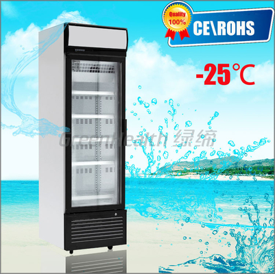 One Door Small Glass Door Freezer -25 Degree Dynamic Cooling Eco Friendly