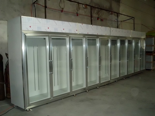 Transparent Seamless Splicing Glass Door Freezer For Restaurant