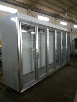 Solid Glass Door Freezer Triple Shelves With Heater Inside