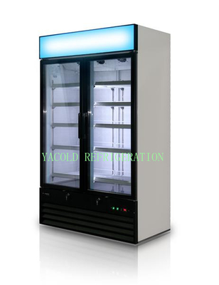 supermarket double glass door freezer