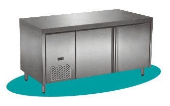 Double Doors Under Counter Freezer , Hotel Stainless Steel Freezer