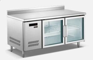 Large Under Counter Freezer With Front Glass Door / Smaller Fender