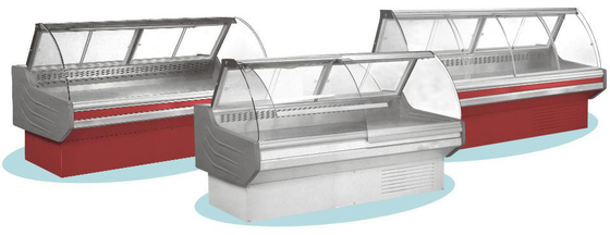 Red / White Meat Display Cooler , 0°C - 10°C Deli Display Refrigerator For Shop