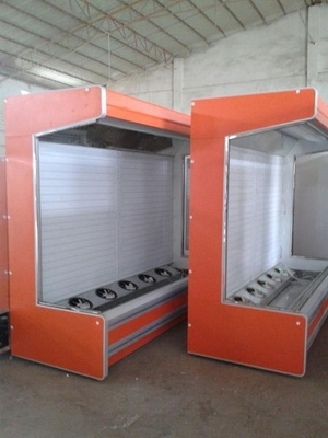 Fruit And Vegetable Multideck Open Chiller 3m Orange Color Remote Cooling System