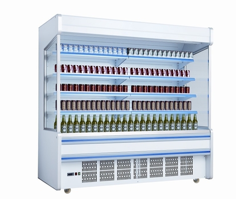 White Self Contained Open Display Fridge For Drinks / Milk 2m Large Capacity