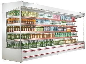 Dairy Food Multideck Open Chiller , Drinks Open Display Refrigerator Showcase 3meters