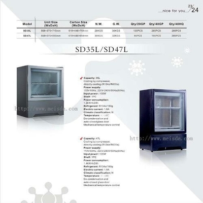 SD35L Showcase Freezer, Glass Door Vertical Freezer
