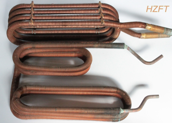 ISO Copper Nickel Fin Coil Heat Exchanger in Refrigeration Condenser / Refrigeration Evaporator