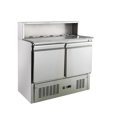 200L Static Cooling Saladette Counter With Granite Countertop , 900 x700x1100