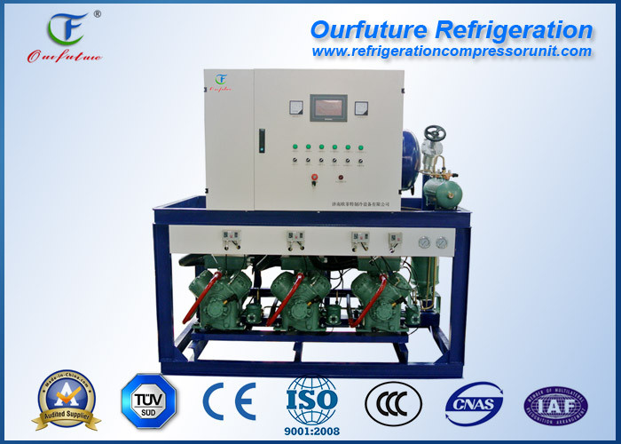 R404a single stage semi-hermetic tandem compressor rack for cold storage