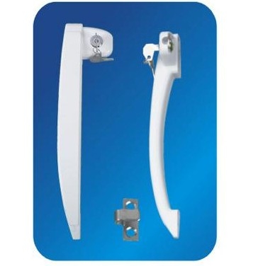 White Arc ABS Refrigerator or Freezer Door Handle with Lock 300mm