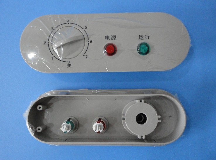 Gray ABS Adjustable Panel Heater Thermostat with Red and Green Indicator