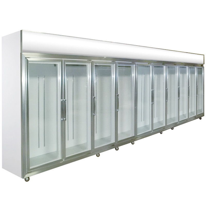 Electric 5 Tiered Beverage Refrigerators Glass Door Curved With Plastic Coated Steel