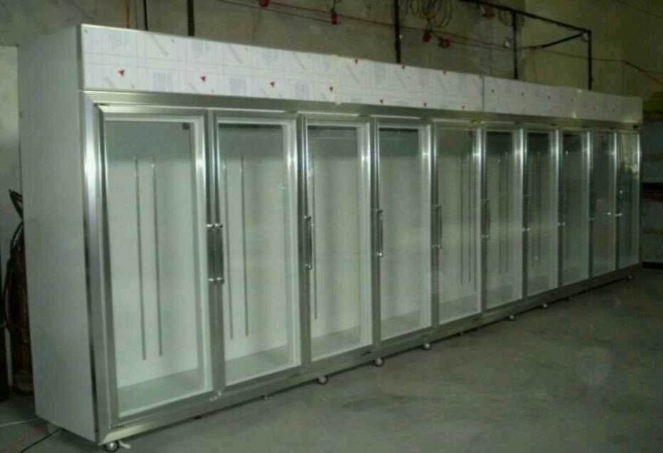 Glass Sliding Door Refrigerator 0 - 10 Degree Fan Cooling  For Shop