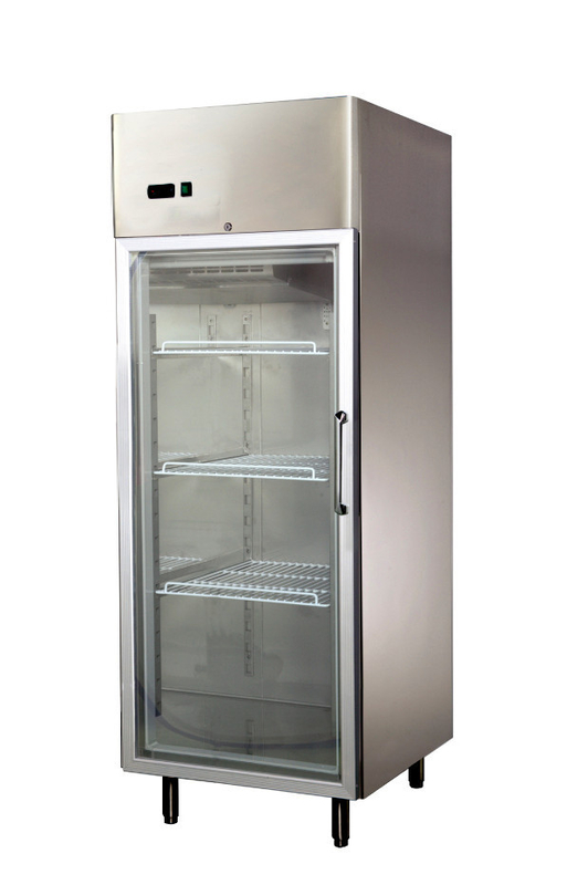 High Efficiency Glass Door Compact Refrigerator Freezer For Bar , 740x870x2050