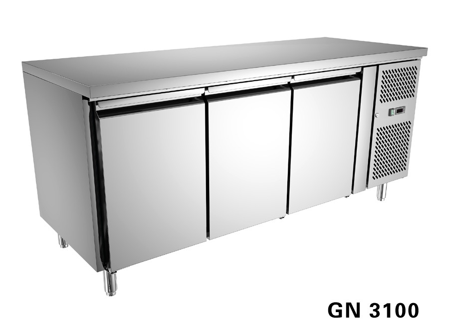 Silver Under Counter Freezer For Supermarket GN3100BT , Commercial Undercounter Refrigerator