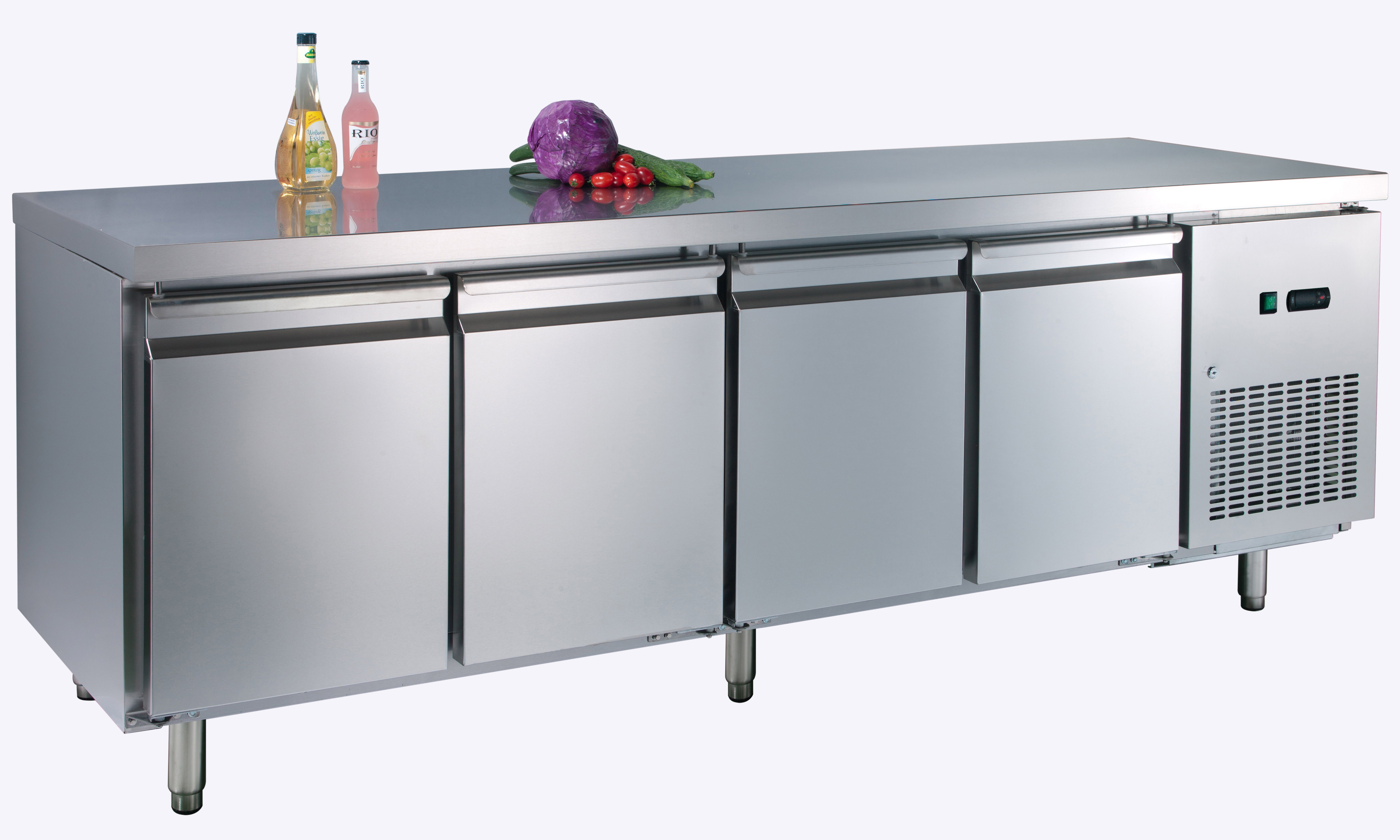 High Efficiency Undercounter Refrigerator Freezer , Stainless Steel
